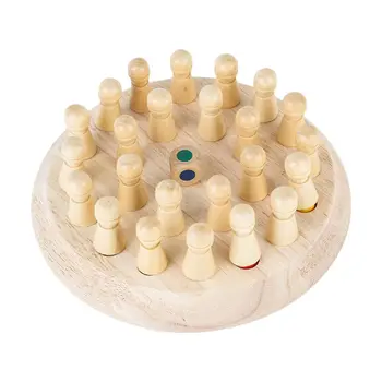 

Children's Wooden Memory Chess Game Fun Building Blocks Board Educational Games