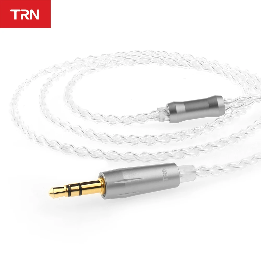 TRN A2 Silver Plated Headphone Cable 3.5mm HIFI Earphone MMCX/2Pin Connector Use For V10 V20 MT1 TA1 ST1 ST2 | Электроника