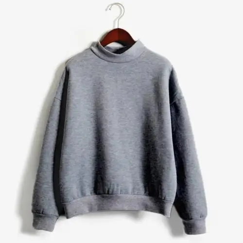 Dark Gray Sudaderas mujer, осенне-зимний Повседневный Женский Однотонный свитер с круглым вырезом и длинными рукавами, пуловер - Цвет: Dark Gray