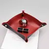 60% Hot Sale Fashion Key Storage Box Multi-purpose Snap Button Design Faux Leather Desktop Jewelry Cosmetic Plate Tray for Home 4