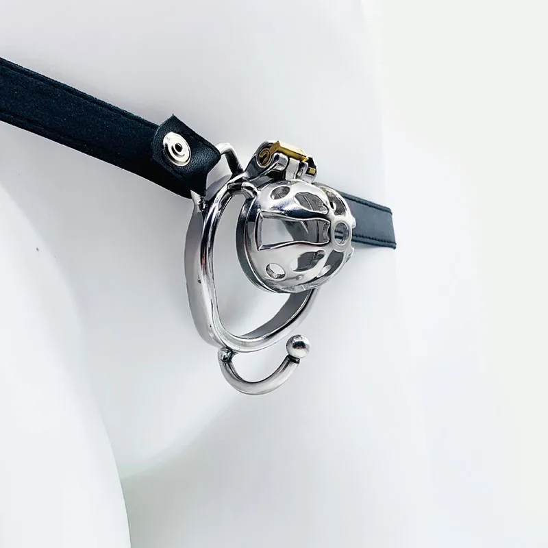 FRRK31 Chastity Cage Curved Ring With Support Testicles Strap On Belt