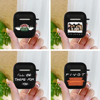 

new For Apple Air pods Charging Box Case For AirPods 2 1 soft Black Protective Cover Accessories TV Friends Girls Earphone Case