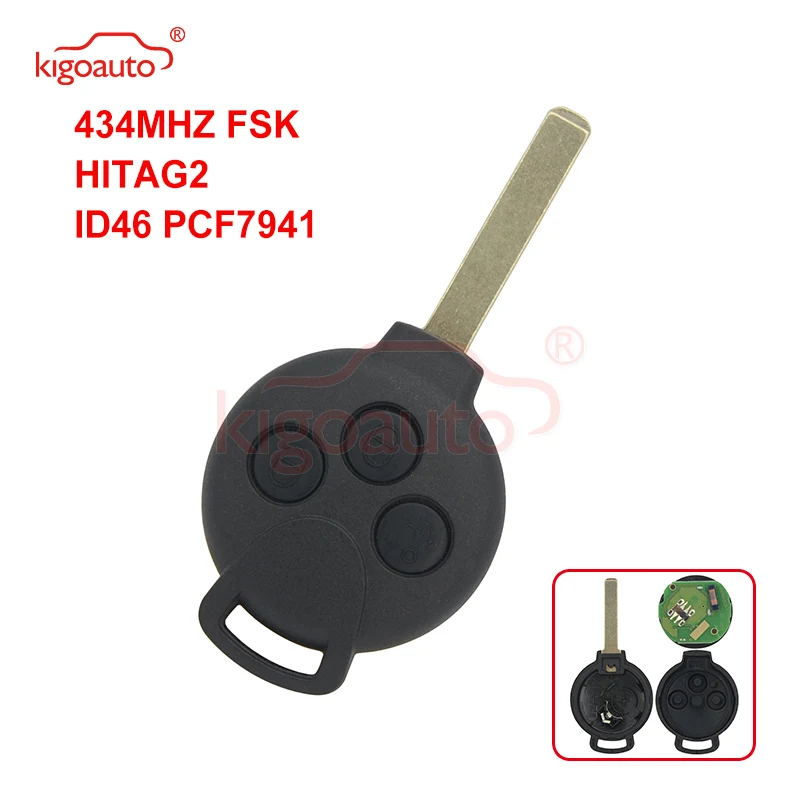 

Kigoauto 2006 2007 2008 Fortwo 3button 434Mhz remote key for Mercedes Benz Smart