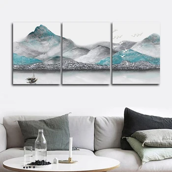 

Mountain Abstract Wall Pictures Poster Print Canvas Painting Calligraphy Decorative for Living Room Bedroom Home Decor Frameless