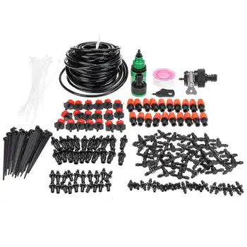 

DIY Drip Irrigation System Automatic Watering Kits 15M Garden Hose Spray Micro Drip Watering Kits with Adjustable Drippers