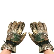Тактические полный палец бионические Камуфлированные перчатки водонепроницаемые теплые утолщенные страйкбол варежки Зимние охотничьи рыбацкие птички