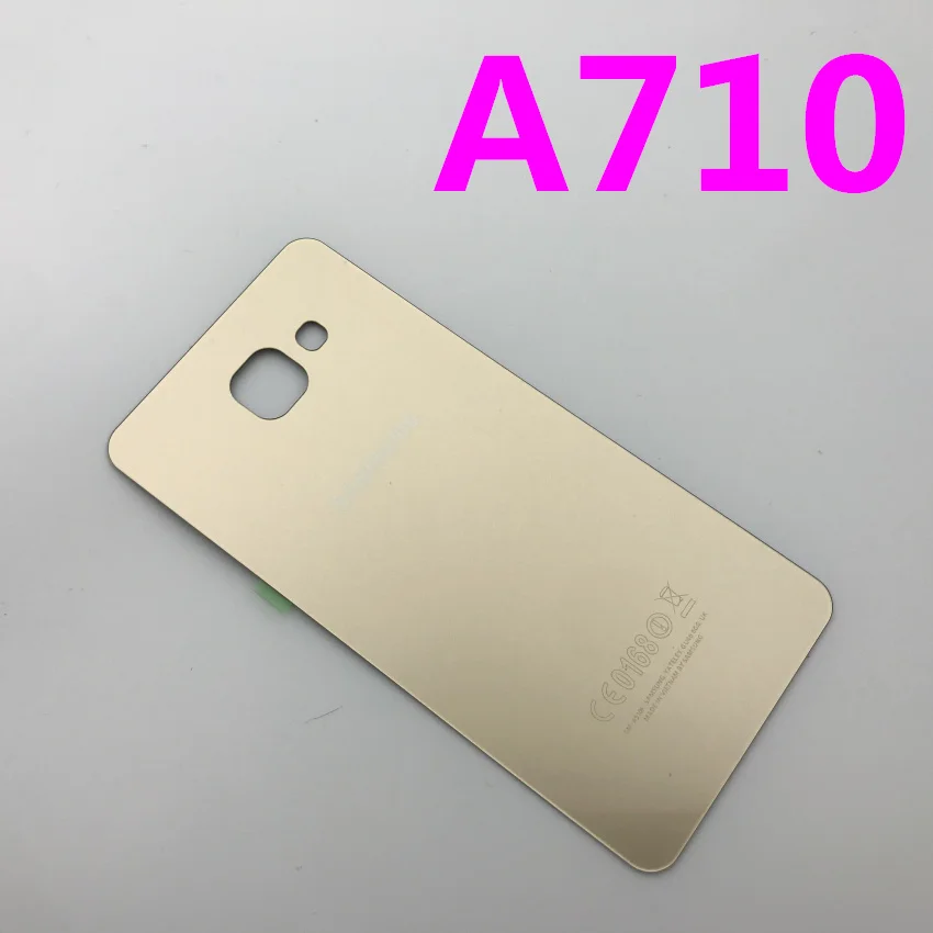 Задняя панель батареи Стекло задняя дверь Крышка для samsung Galaxy A3 A310 A310F A5 A510 A510F A7 A710 A710F() предварительно клейкие наклейки - Цвет: A710 gold