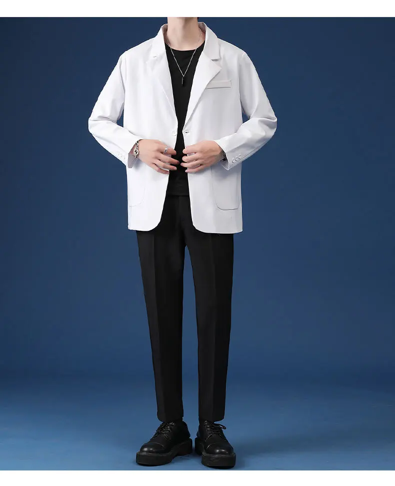 Tanie Blazer mężczyźni Oversized, wiosenny jesień koreański mody garnitur Casual kurtka Streetwear ubrania sklep