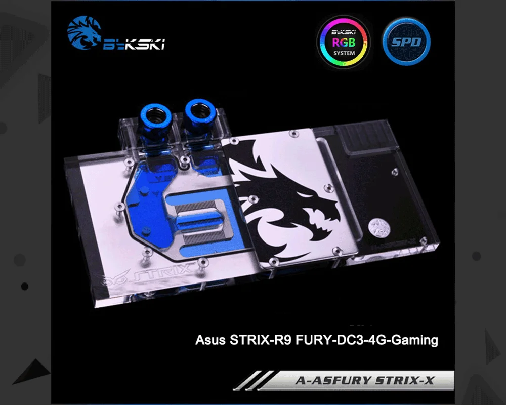 Bykski A-ASFURY STRIX-X, полное покрытие Графика карты блок водяного охлаждения RGB/RBW для Asus STRIX-R9 FURY-DC3-4G-Gaming
