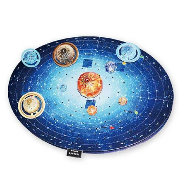 

Jigsaw DIY 3d Paper Round Puzzles Space Stars Eath Model Assembled Brain Teaser Educational Puzzle Toys for Children