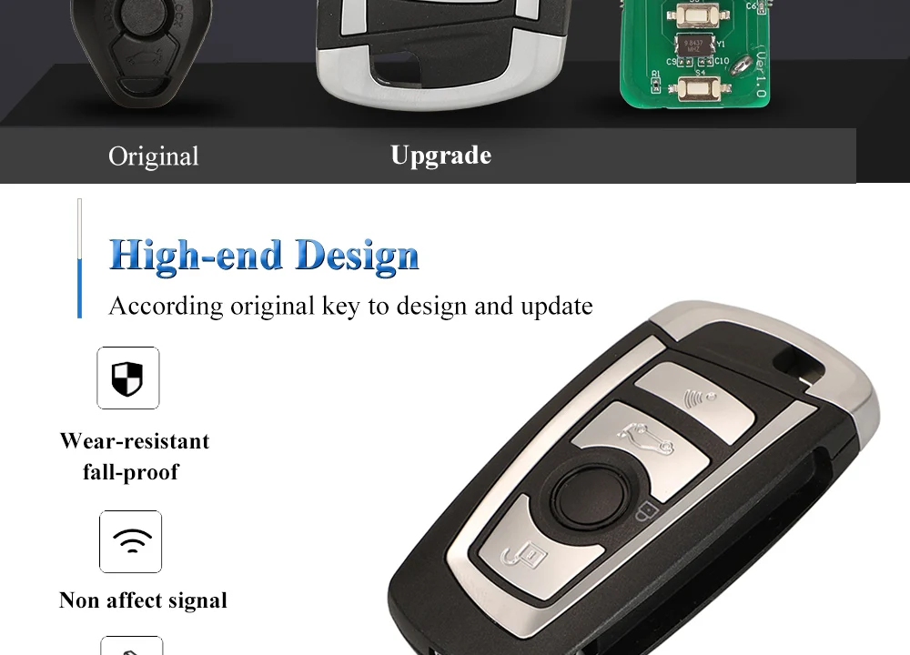 Keyforkess CAS2 modificato vibrazione chiave a distanza 315/433/868MHZ Chip di ID46-PCF7953 per BMW 3 5 7 E38 E39 E46 M5 X3 X5 E65 4 pulsante Fob - Hdb029bf652914480b0afa166eb3bd8a6M