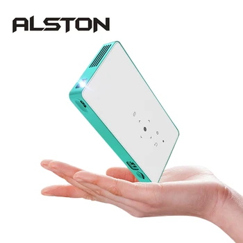 

ALSTON Mini projector HD P8 DLP projector 80ANSI lumens easy to carry home 1080P projector with battery video beamer