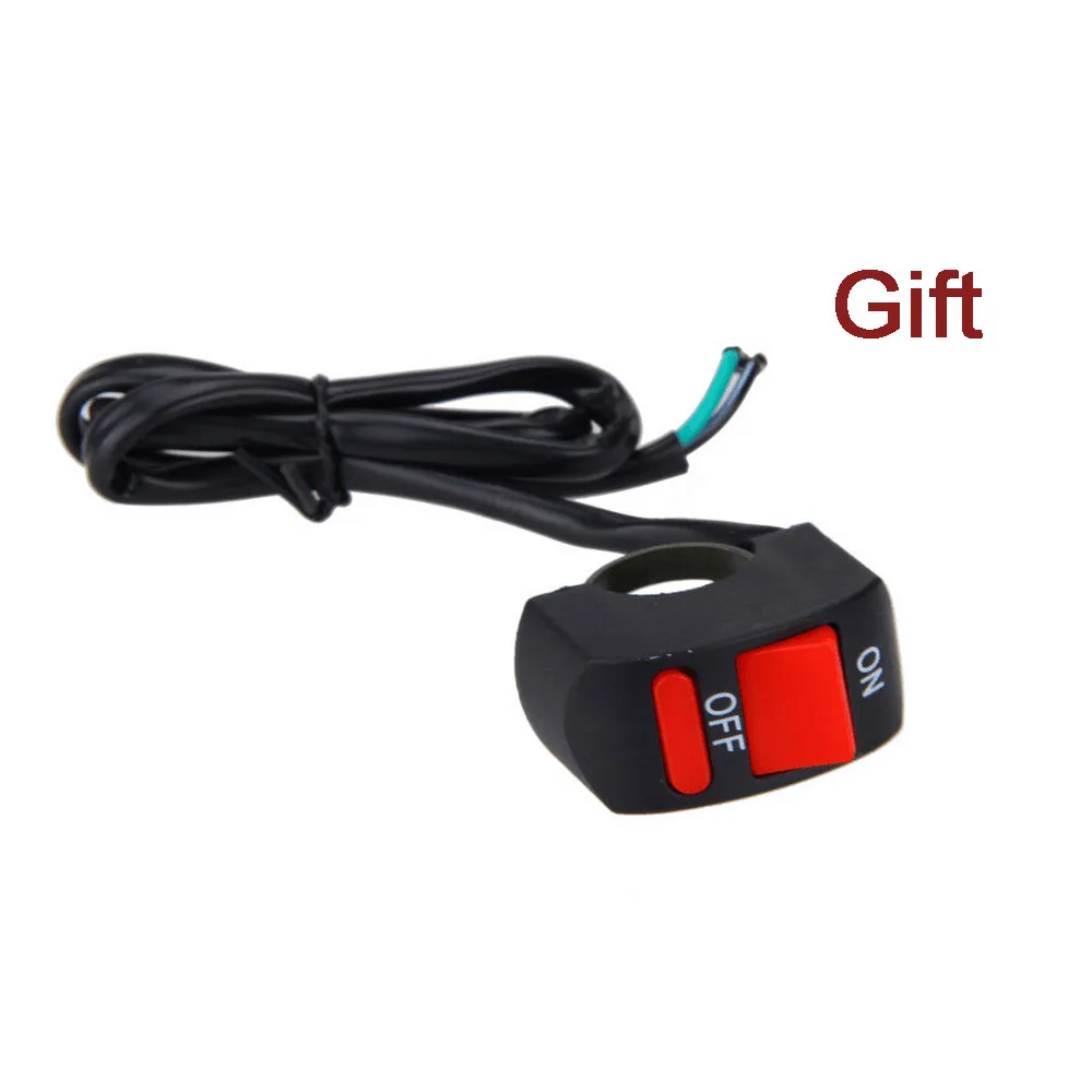 2pcs 30W U3 Motorcycle Spot Fog Headlight with white red Angle Eye bike spot light + 1 Pc 12V Work Light Wiring Harness Set (3)