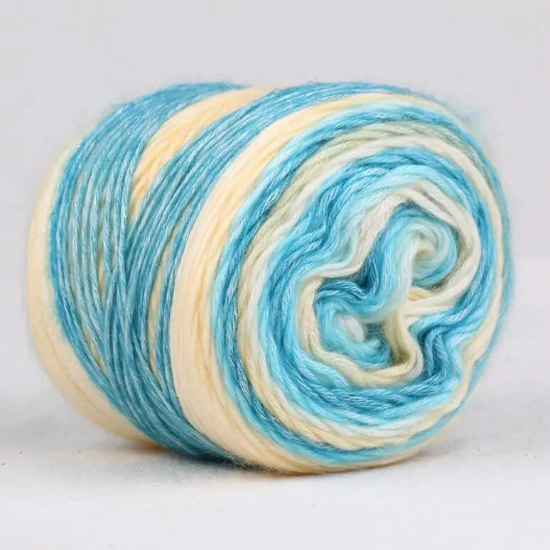 1152 1Pcs 280m Soft Wool/Cotton yarn Rainbow Gradient Colors DIY Baby Knitting Wool Shawl Scarf Sweater Crochet Thread Supplies - Цвет: 1152