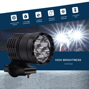 

2PCS Universal 6 Chips LED Motorcycle headlights Motos Bulb Motorbike Waterproof Fog Spot 7800 LM Moto Spotlight Super bright