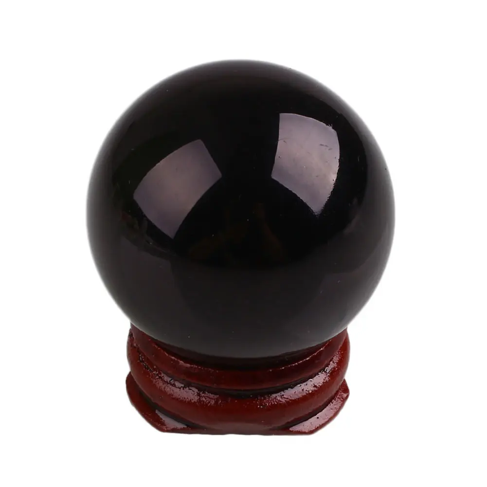 

Stand Obsidian Crystal Ball Office Healing Creative Feng Shui Living Room Natural Ornament Bedroom Home Decor Livingroom Black