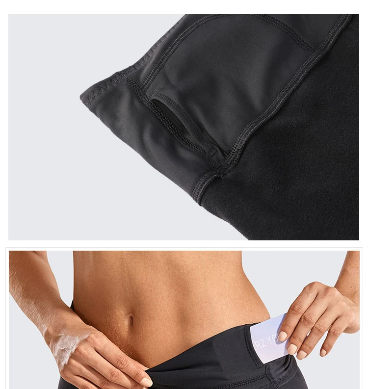 SYROKAN Термолеггинсы с флисовой подкладкой женские зимние штаны с высокой талией для йоги с карманами-28 дюймов