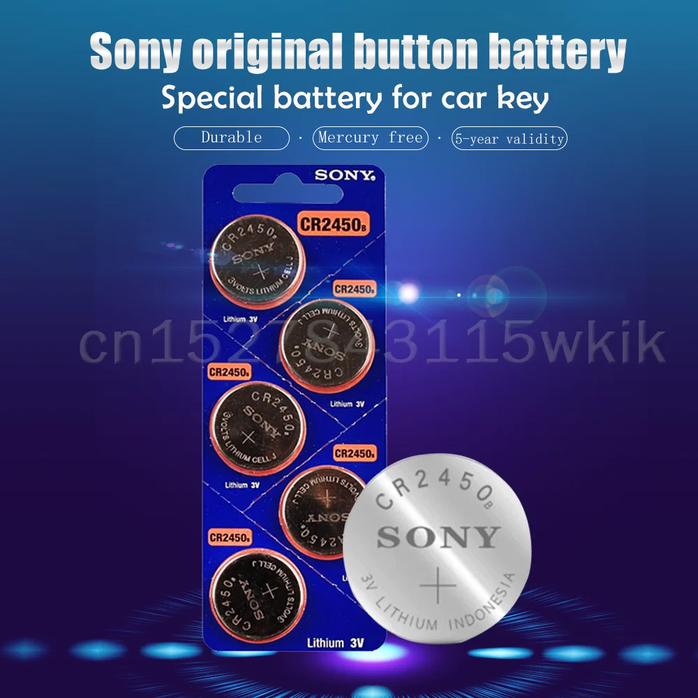 100 Pcs Sony CR2450 3V Lithium Coin Batteries Kit 