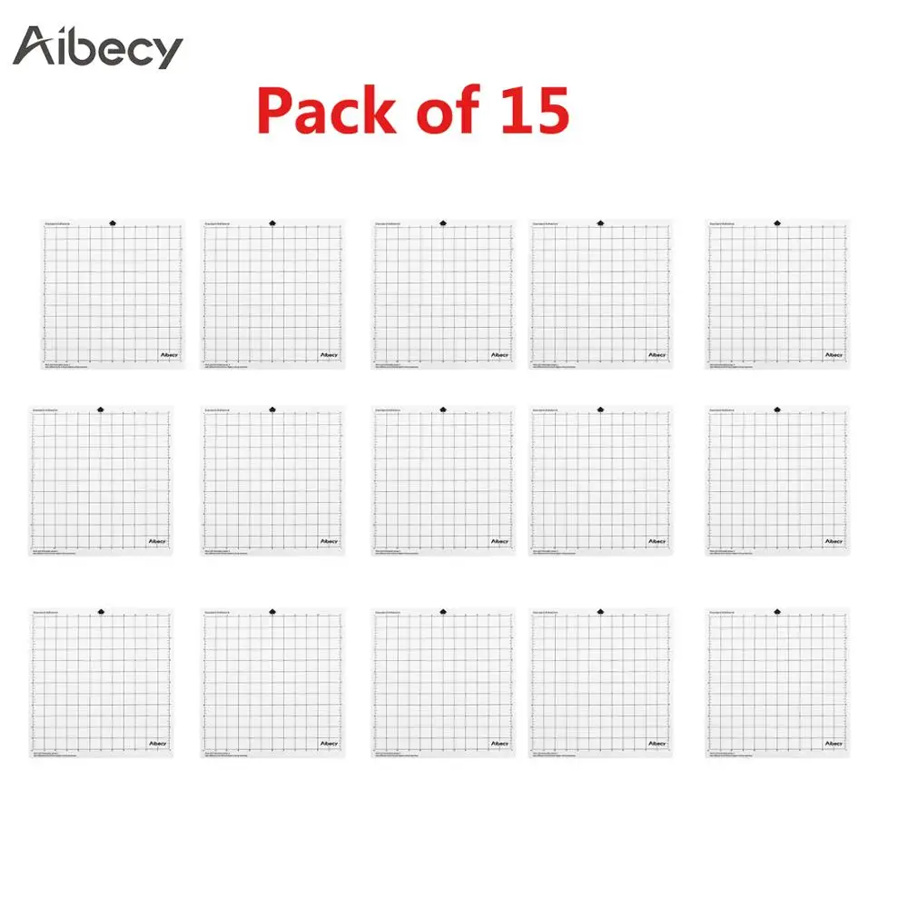 Pack of 15 Aibecy коврик для резки 12 дюймов измерительная сетка Repalcement полупрозрачный, полипропилен материал режущий коврик клей коврик DIY инструмент разделочная доска - Цвет: Pack of 15