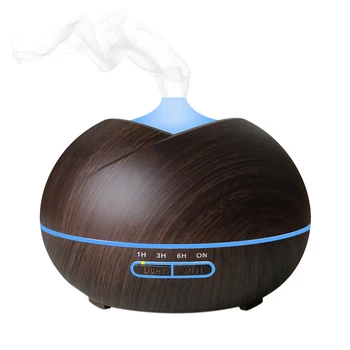 

Wood Grain Humidifier, Can Add Aroma Humidifier, Portable Home Office Humidifier Automatic Spraying in 7 Colors(US Plug)