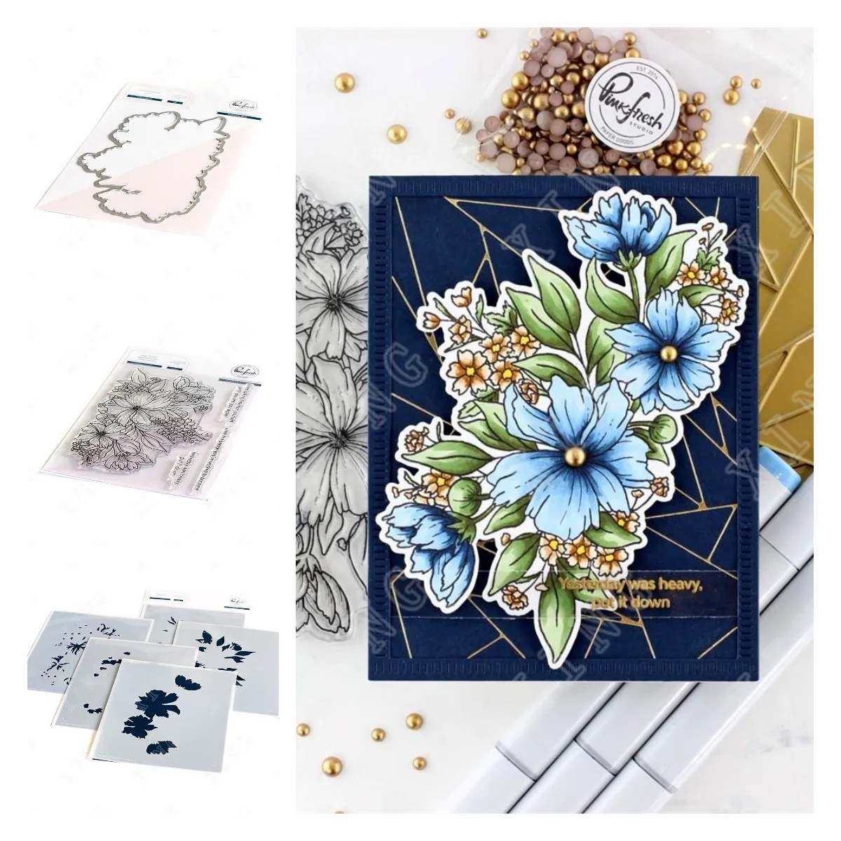 Cosmos Bunch Metal Cutting Dies Silicone Stamps Layering Stencils Diy Greeting Card Scrapbook Diary Decor Embossing Molds