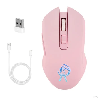 

Pink Silent LED Optical Game Mice 1600DPI 2.4G USB Wireless Mouse for PC Laptop PXPA