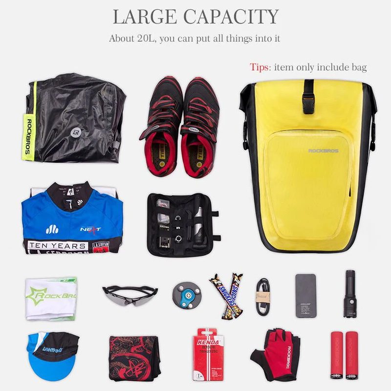 Excellent ROCKBROS Bicycle Bags Full Waterproof Foldable Reclctive Large Capacity MTB Bike Bags 18L 27LPanniers Luggage Bike Accessories 3 Excellent ROCKBROS Bicycle Bags Full Waterproof Foldable Reclctive Large Capacity MTB Bike Bags 18L 27LPanniers Luggage Bike Accessories 3