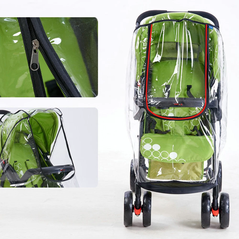 Universal Practical Portable Breathable Baby Stroller Accessories Protective Waterproof Travel Zipper PVC Rain Cover Dust Shield - Цвет: M