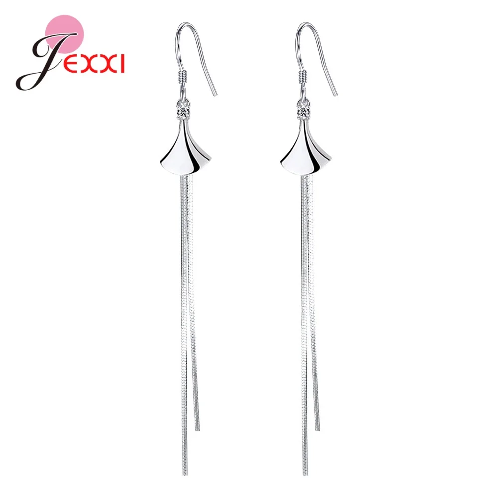 

Лидер продаж, серьги в форме юбки из серебра 925 пробы, длинные Подвесные серьги для женщин и девушек, ювелирные изделия для свадебной помолвки