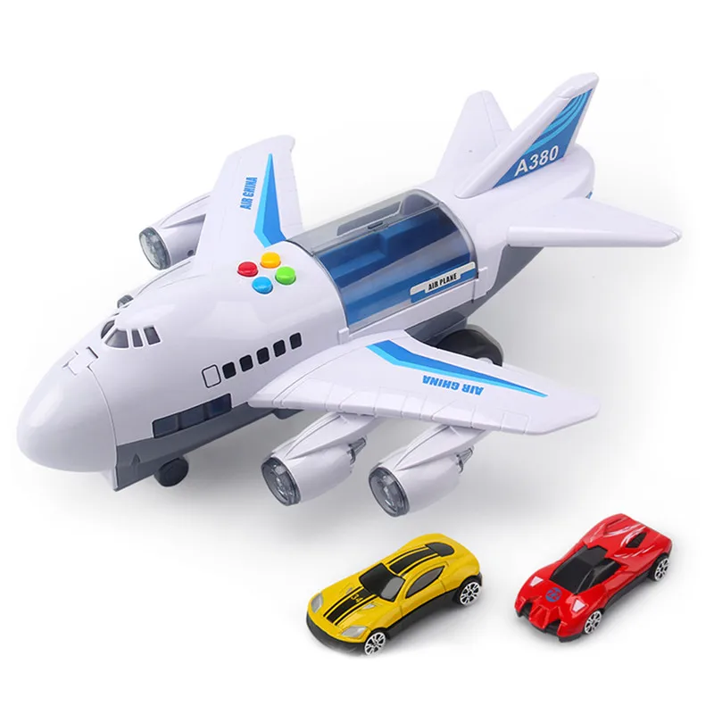 Музыкальная история, имитация трека, инерция, детская игрушка, самолет, большой размер, пассажирский самолет, детский Авиалайнер, игрушечный автомобиль, бесплатный подарок, карта - Цвет: Белый