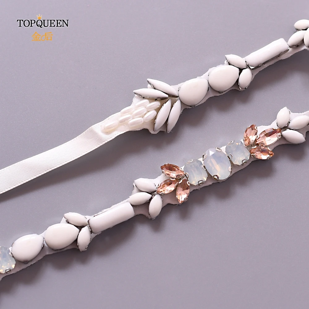 TOPQUEEN, S422, женский ремень, стразы, опал, пояс с жемчугом, модный пояс, серебряный пояс с бриллиантами, женский ремень, металлический Свадебный ремень