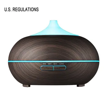 

400ml Aroma Air Humidifier Wood Grain With Remote Control Essential Oil Diffuser Aromatherapy Home Office Electric Mist Maker