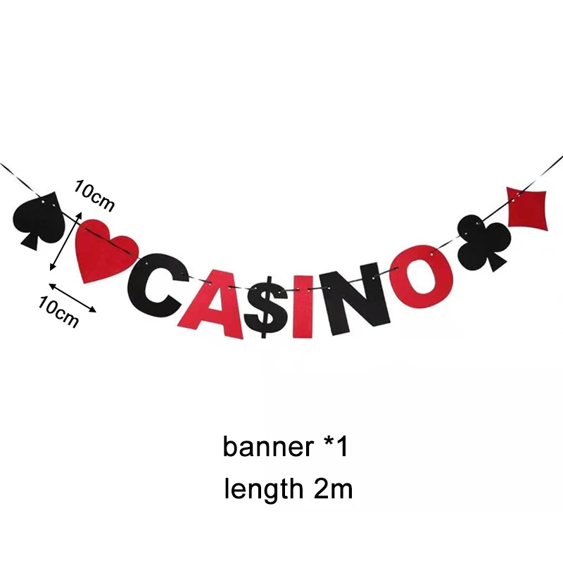 casino banner x1pc Для 8 человек казино вечерние украшения игральных карт тема вечерние День рождения поставки взрослая курица вечерние бакалавра вечерние украшения - Цвет: casino banner x1pc