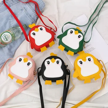 

Kids mini bag cartoon cute little penguin shoulder bag children crossbody bag toddler coin purse wholesale