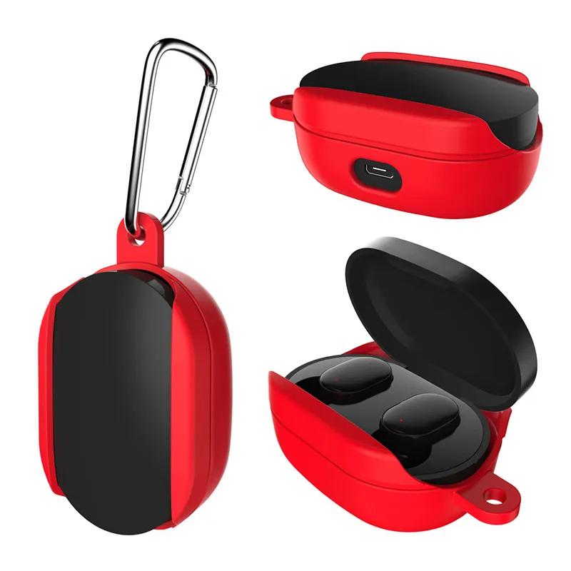 

For Xiaomi Redmi Airdots TWS Bluetooth Headphones Case Box Anti-shock Flexible Silicone Extended Cover Case Cover 8 Color