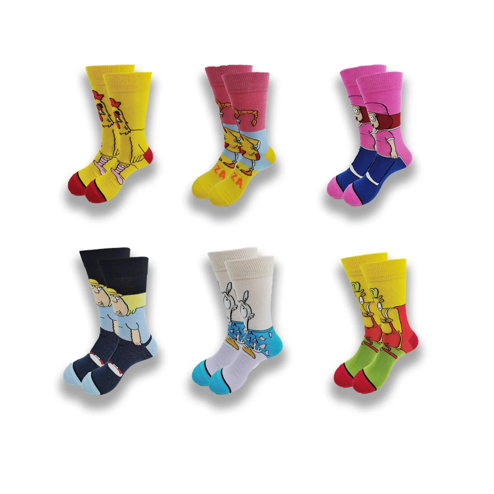 

Autumn and Winter Men's and Women's Socks Cartoon Movie Characters Funny Novel Street Style High Quality Middle Tube Socks