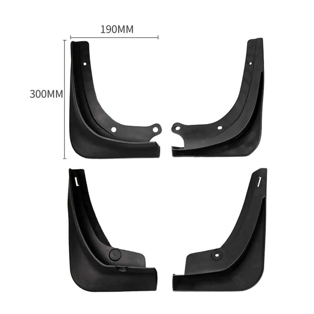 4x Front Rear Mud Flap Mudflap Fender Splash Guards Compatible with Tesla Model 3 2016-2019 -  Black