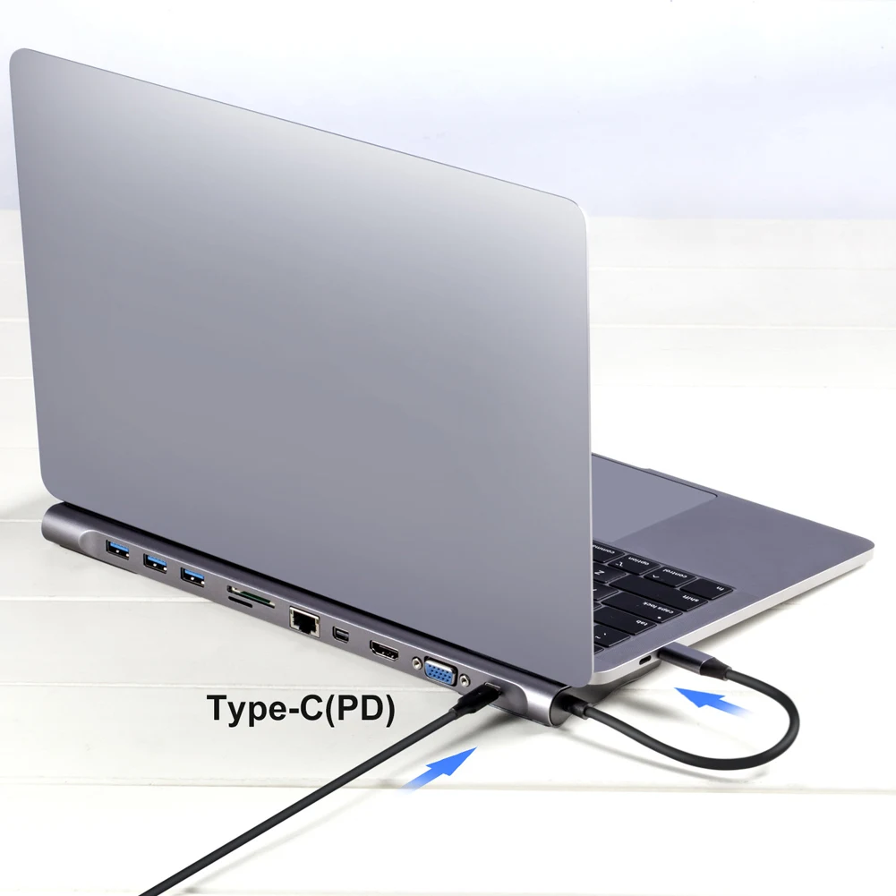 

USB C Hub 11 In 1 Laptop Docking Station Type-C to USB 3.0 HDMI VGA RJ45 DP Adapter for MacBook NK-Shopping