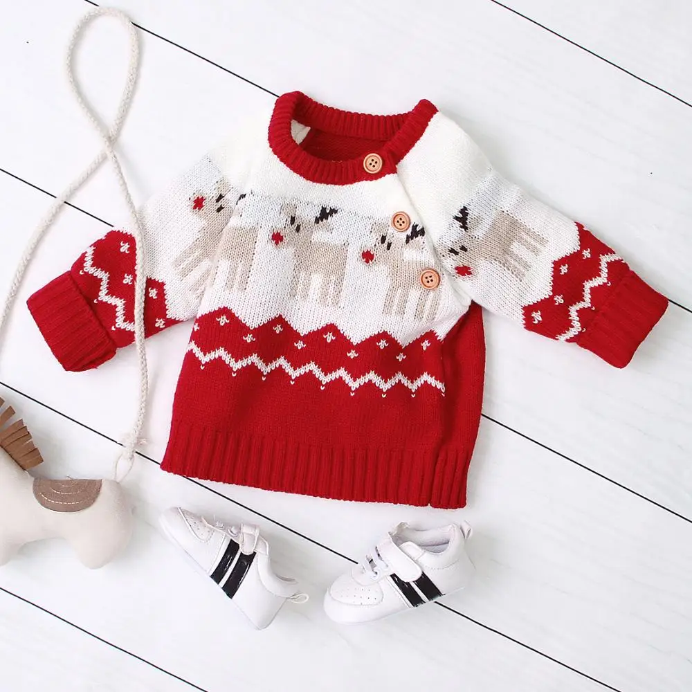 Comprar Suéteres para bebés recién nacidos niños ropa de invierno Navidad de punto para niños pequeños niñas jerseys otoño prendas de vestir exteriores infantil de manga larga prendas de punto