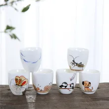 Керамический чистый ручной окрашенный чайный стакан с маленьким животным бокалом для вина одна чашка креативный домашний кунг-фу черный чай Da Hong oolong чайная посуда