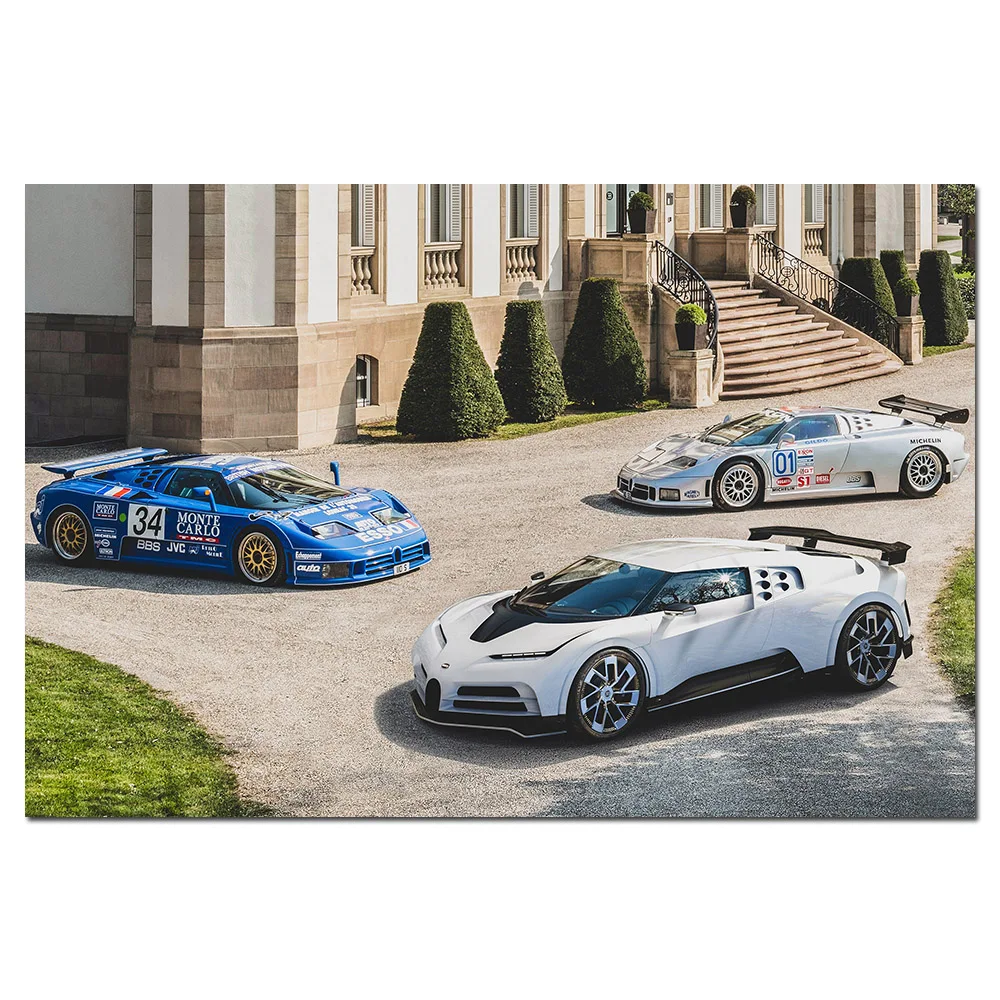 Bugatti Centodieci Спорт плакат с автомобилями Wall Art Холст картина стены фотографии