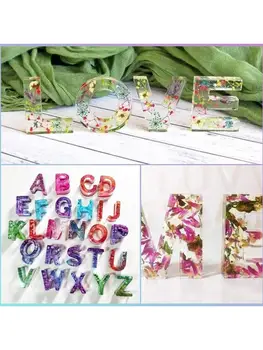 

2020 New Crystal Epoxy Resin Mold Alphabet Letter Number Pendant Casting Silicone Mould