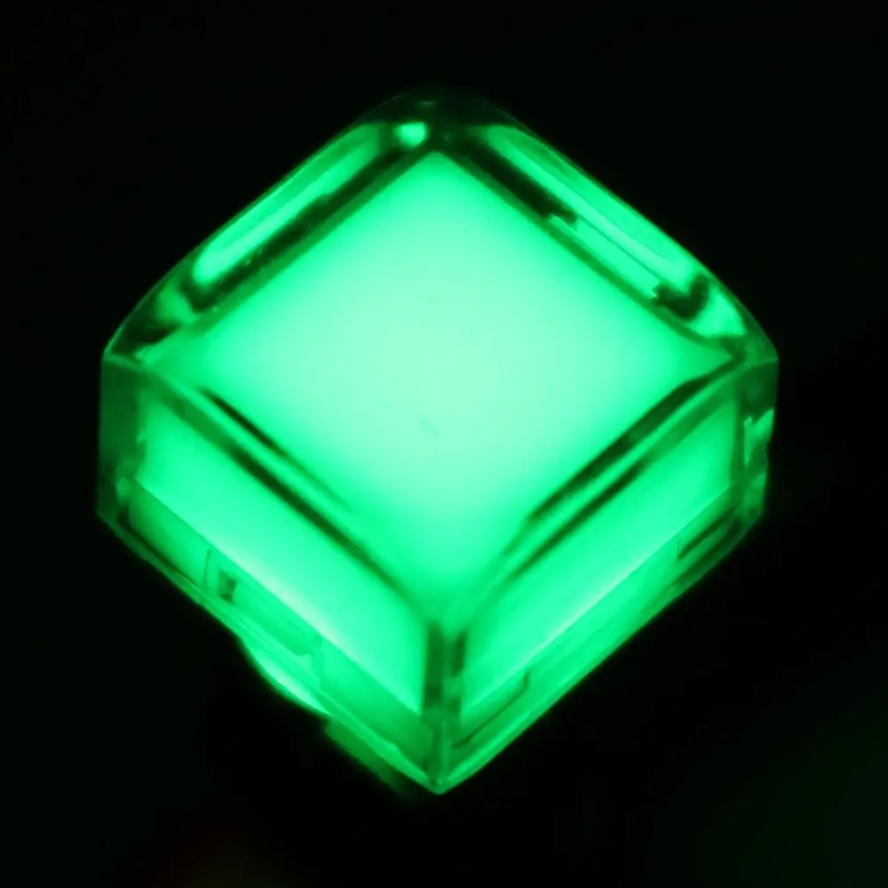 10 шт. TS5 квадратный прозрачный СВЕТОДИОДНЫЙ светильник Мгновенный кнопочный переключатель SPST - Цвет: Зеленый