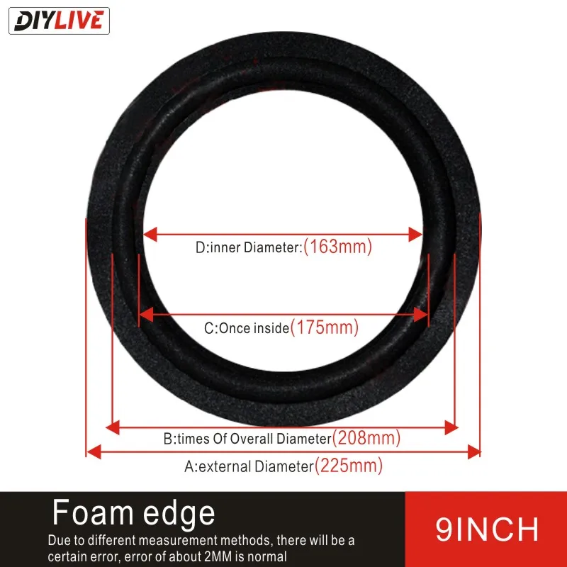 Ремонтные аксессуары DIYLIVE 9 дюймов поролоновый боковой складной сабвуфер