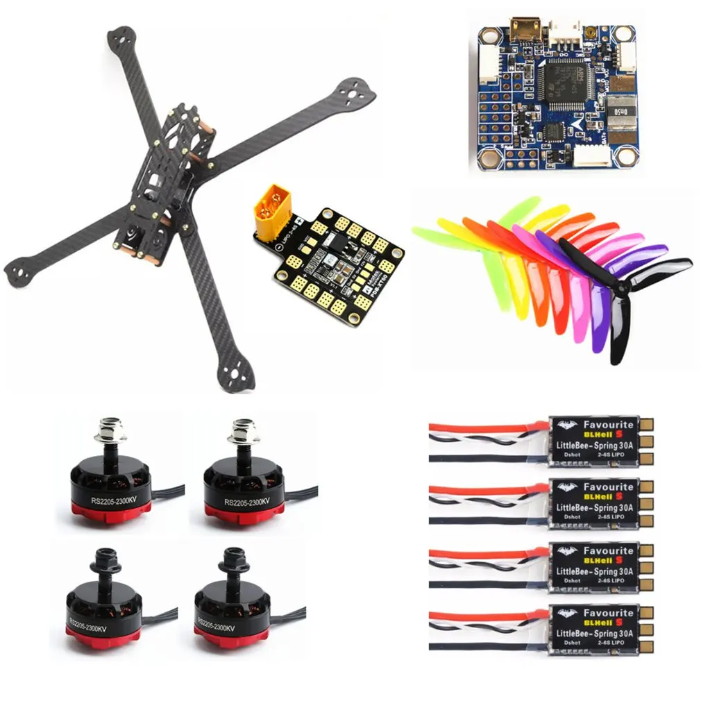 

XL5 232mm FVT LITTLEBEE BLlheli-s 30A RS2205 2300KV F3 ACRO Flight Controller Carbon Fiber DIY FPV Raicng Frame Kit RC Drone