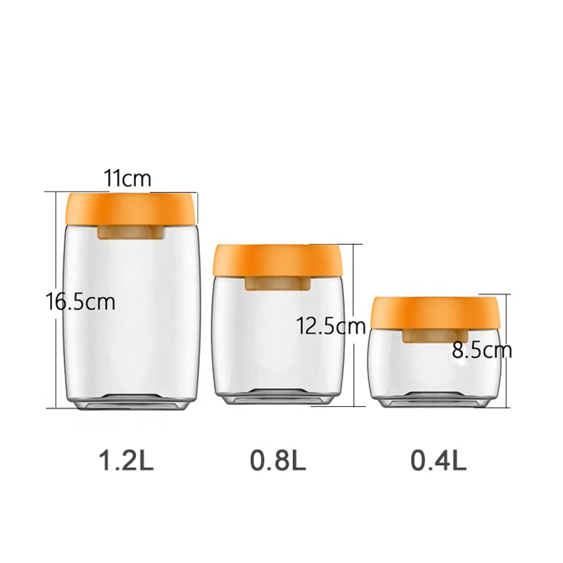 Vacuum Food Container One-button Inner Pump Airtight Plastic Storage Jars Coffee Container Set  Lunch Box Kitchen Accessories
