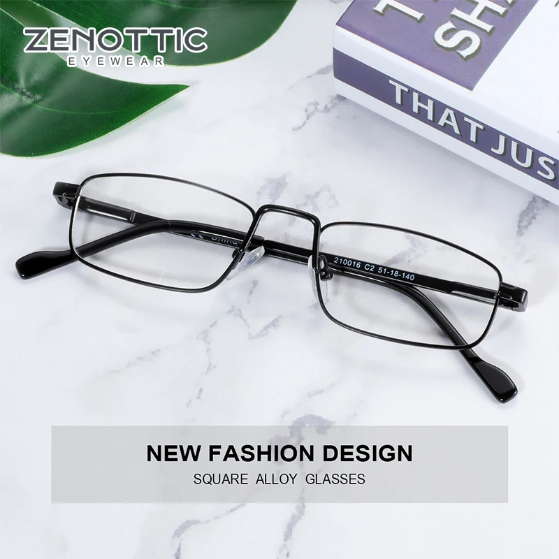 ZENOTTIC-Small-Narrow-Rectangle-Glasses-Men-Retro-Clear-Lens-Metal ...
