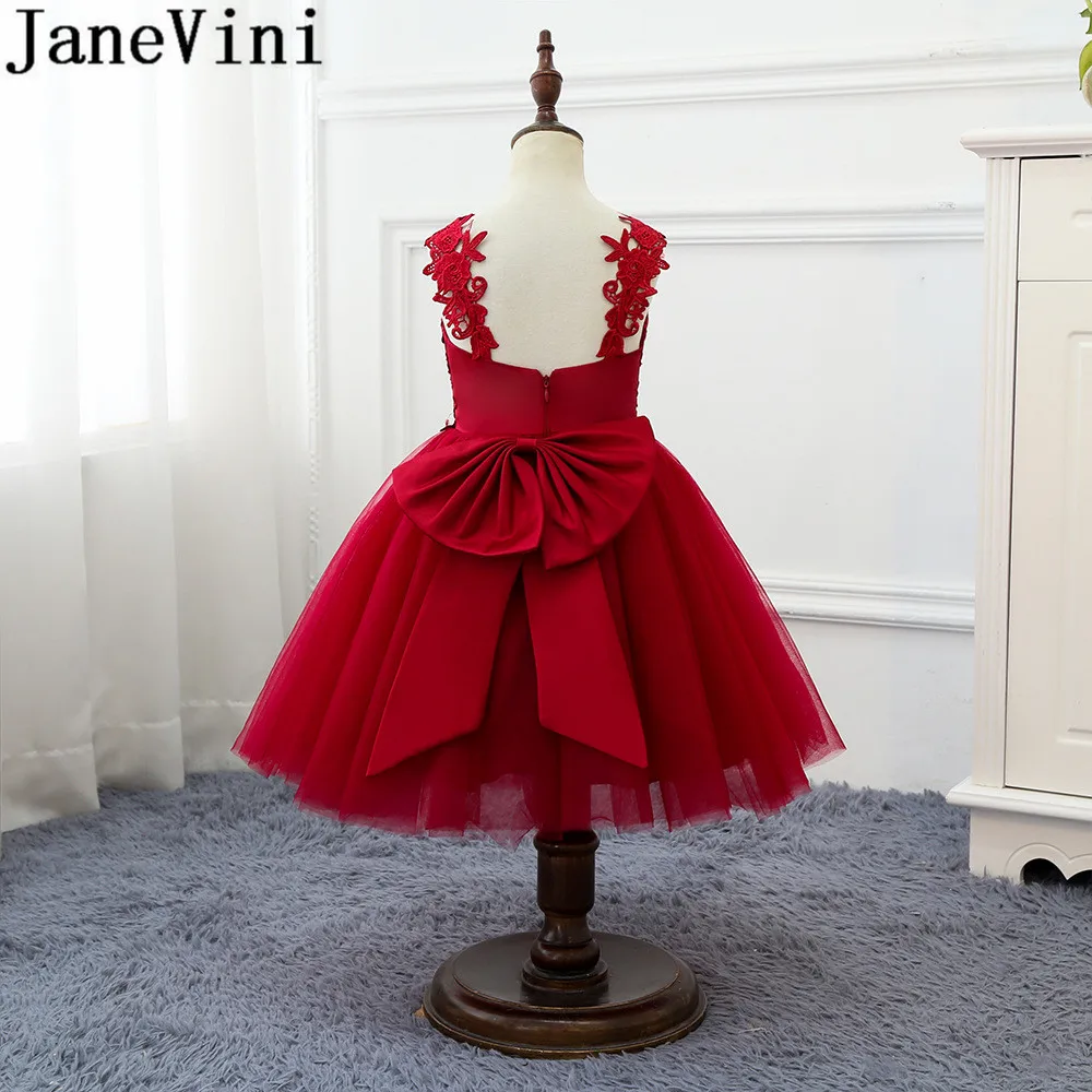 JaneVini/милое бордовое детское платье с цветочным узором для девочек кружевное