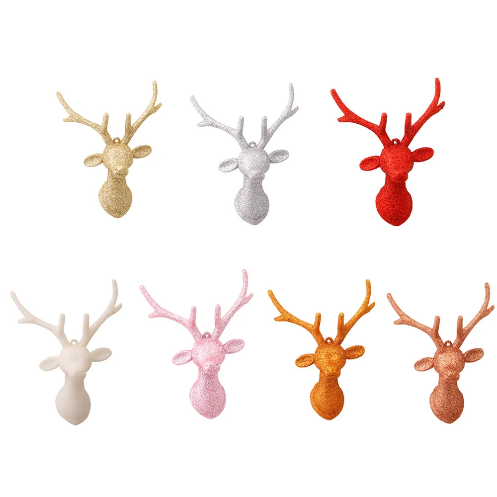 3pcs Christmas Tree Decor Painted Elk Pendant Xmas Party Decor Deer Pendants Christmas Decoration for Home Gifts
