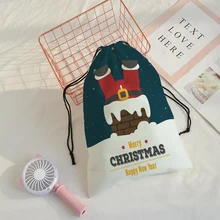 Подарочный карман Веселый Рождественский Рисунок сумка Рождественский подарок сумки на шнурке женский многостильный рюкзак для путешествий wolesale